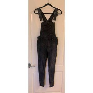 Free People Black denim overalls